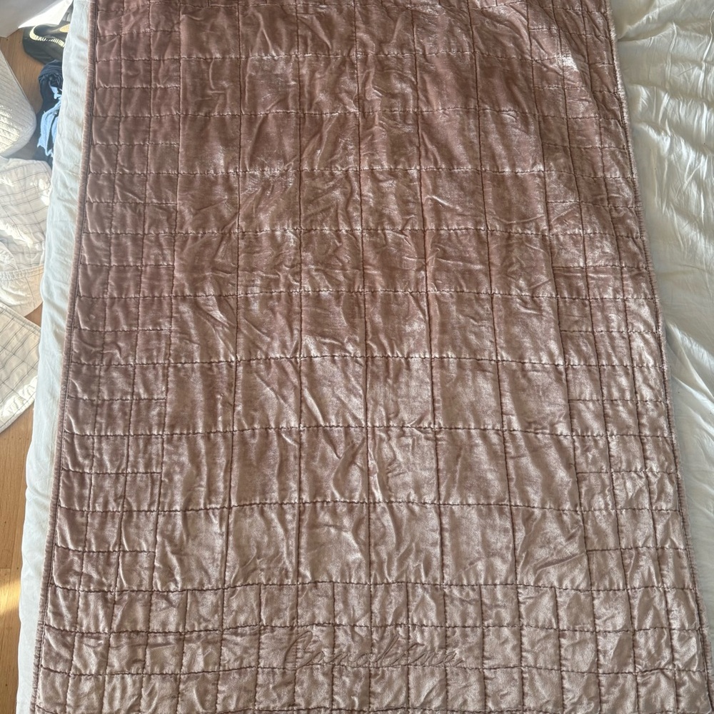 west elm x PBK Velvet Quilt in light pink